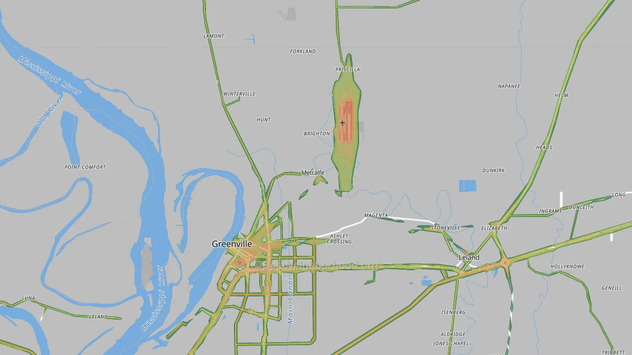 Metcalfe, MS Map of Noise Levels in Metcalfe