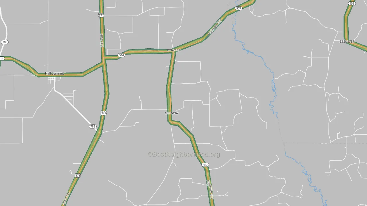 Methvin, LA Map of Noise Levels in Methvin