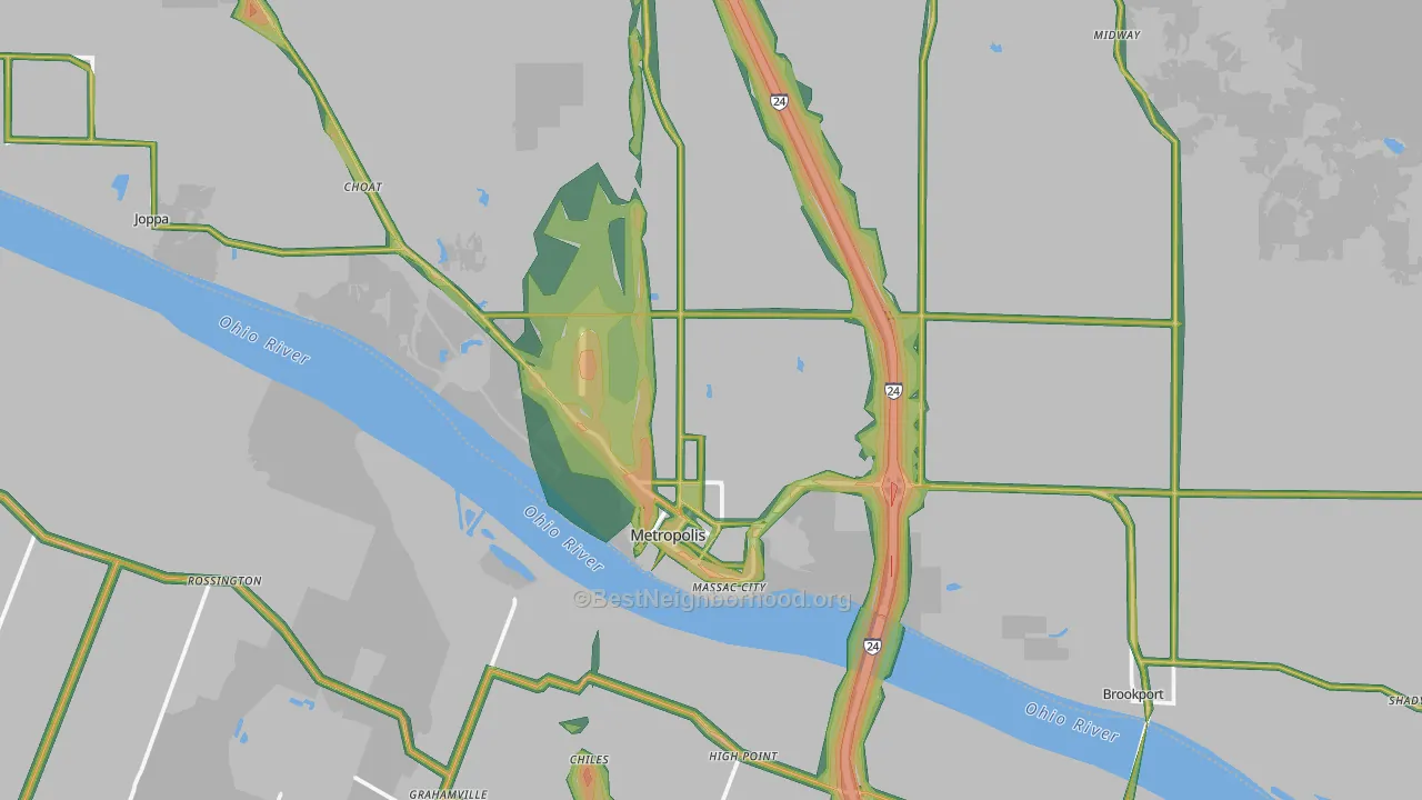 Metropolis, IL Map of Noise Levels in Metropolis