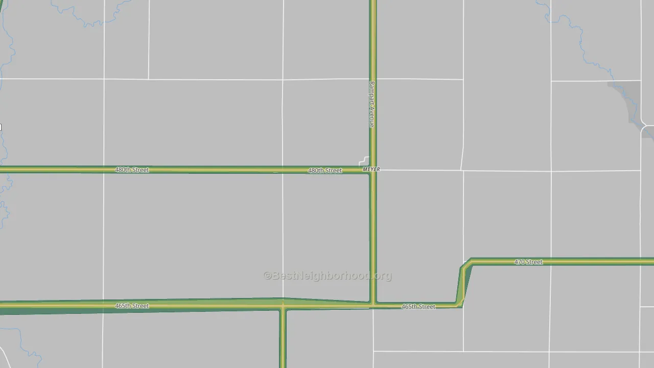Meyer, IA Map of Noise Levels in Meyer