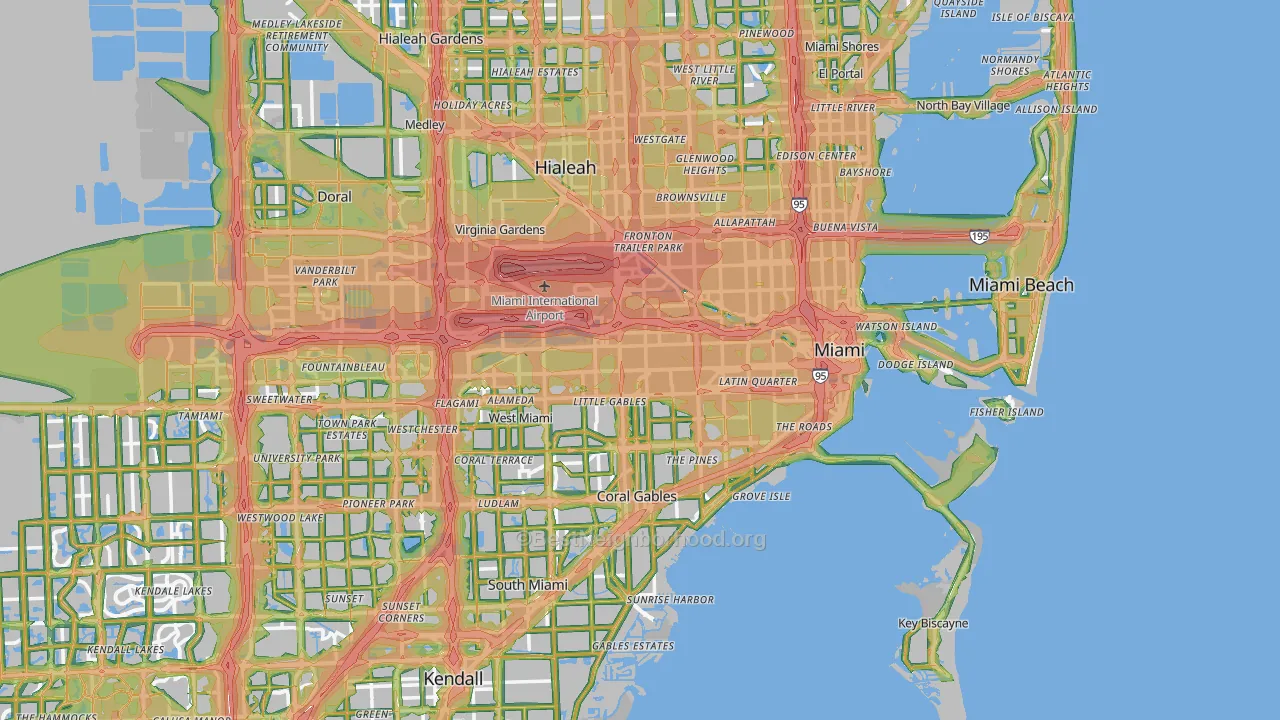 Miami, FL Map of Noise Levels in Miami