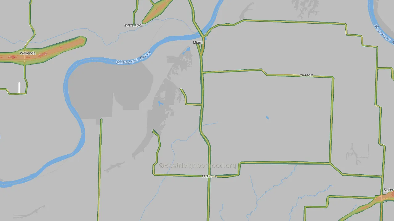 Miami, MO Map of Noise Levels in Miami