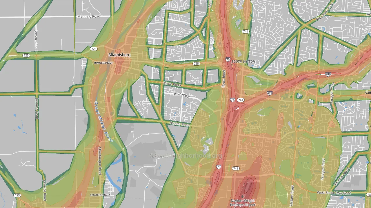 Miamisburg, OH Map of Noise Levels in Miamisburg