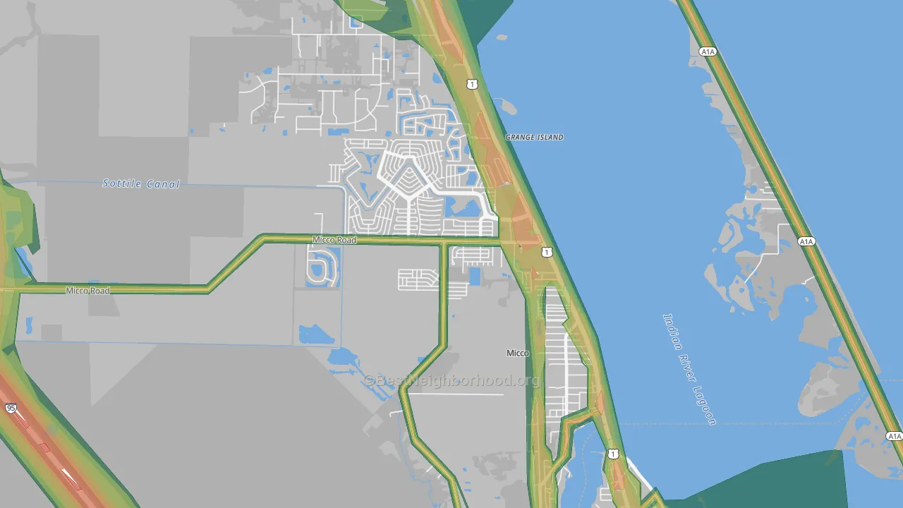 Micco, FL Map of Noise Levels in Micco