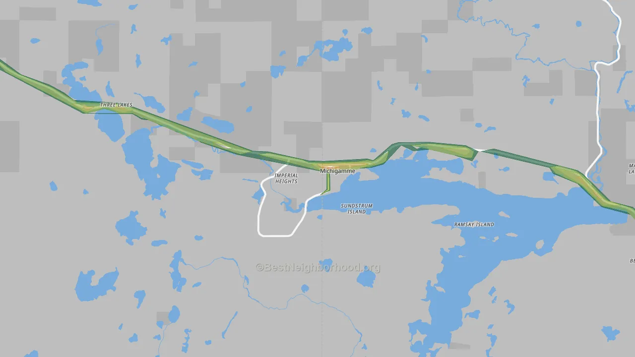 Michigamme, MI Map of Noise Levels in Michigamme