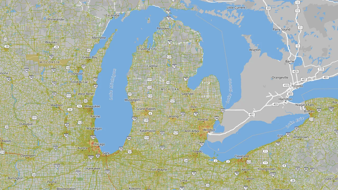 Michigan Map of Noise Levels in Michigan