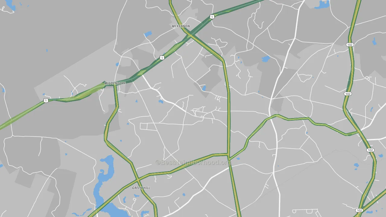 Middendorf, SC Map of Noise Levels in Middendorf