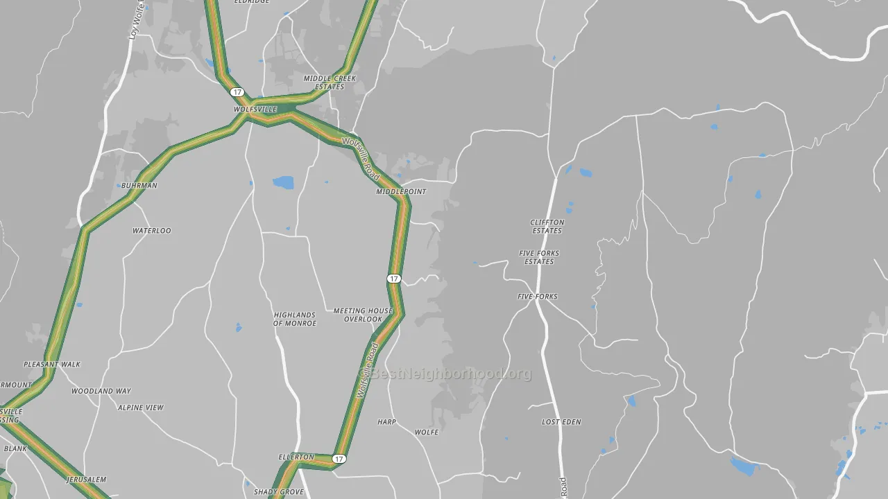 Middlepoint, MD Map of Noise Levels in Middlepoint