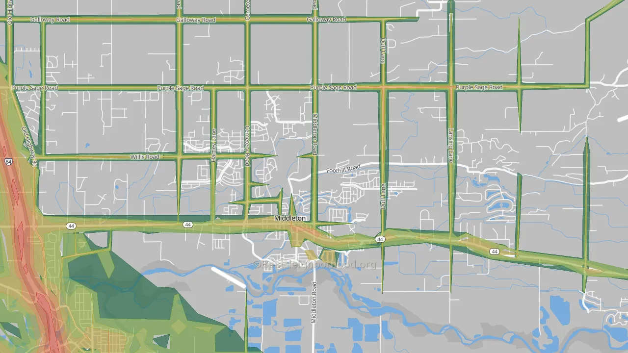 Middleton, ID Map of Noise Levels in Middleton