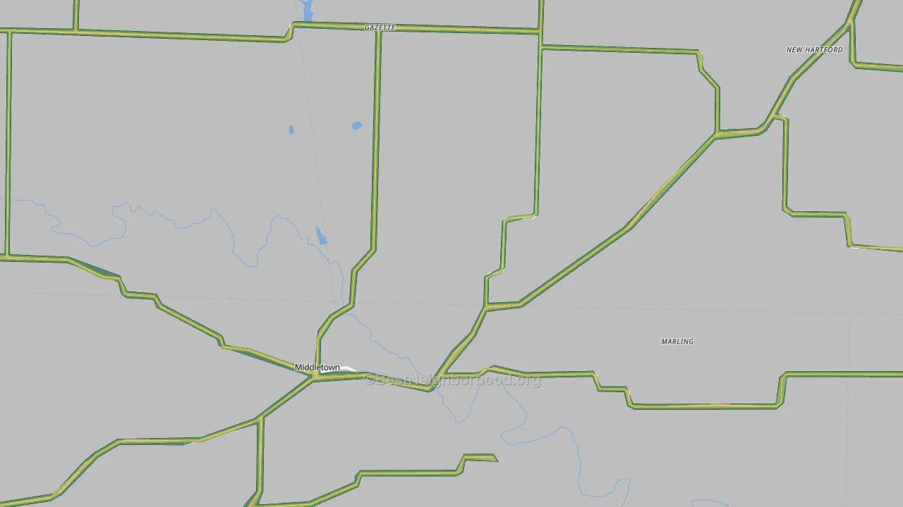 Middletown, MO Map of Noise Levels in Middletown