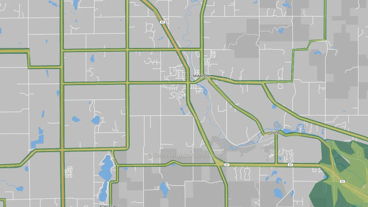 Middleville, MI Map of Noise Levels in Middleville