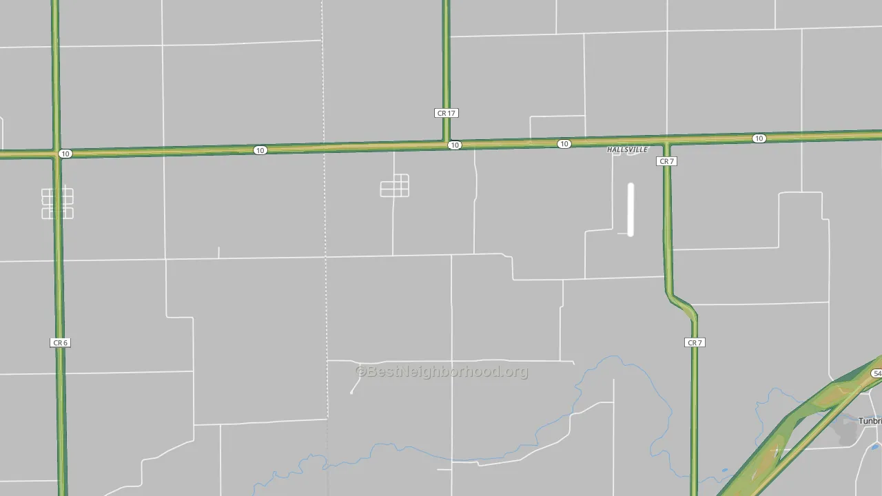 Midland City, IL Map of Noise Levels in Midland City