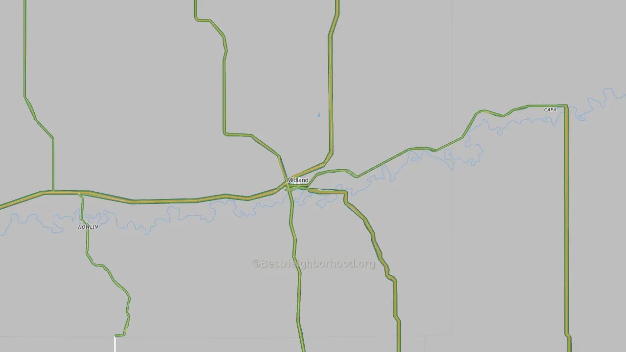 Midland, SD Map of Noise Levels in Midland