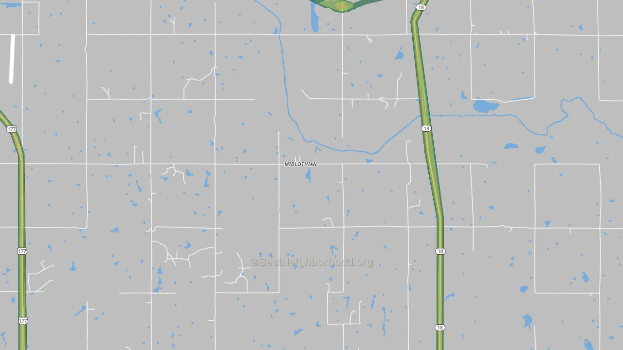 Midlothian, OK Map of Noise Levels in Midlothian
