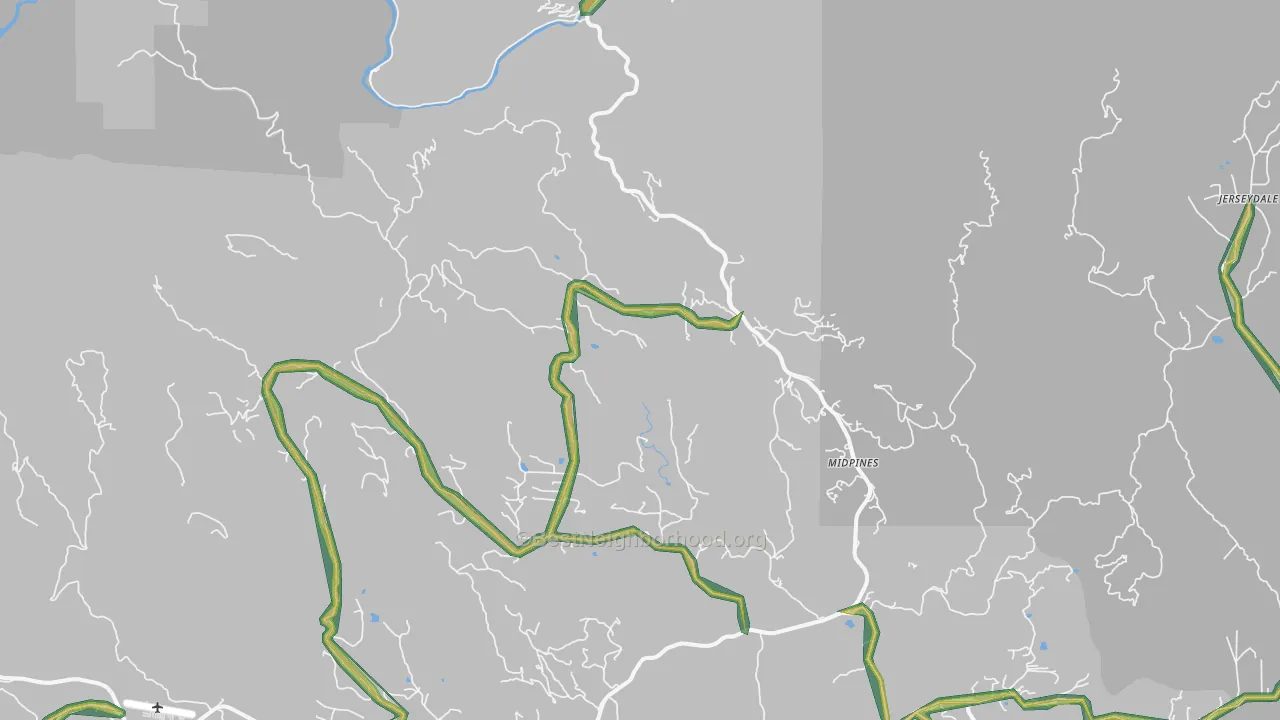 Midpines, CA Map of Noise Levels in Midpines