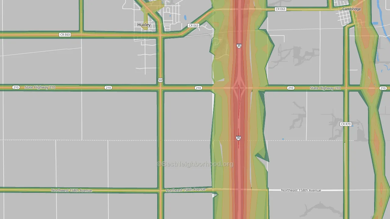 Midvale, IA Map of Noise Levels in Midvale