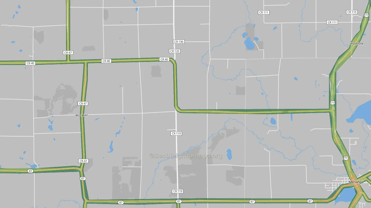 Midway, MN Map of Noise Levels in Midway
