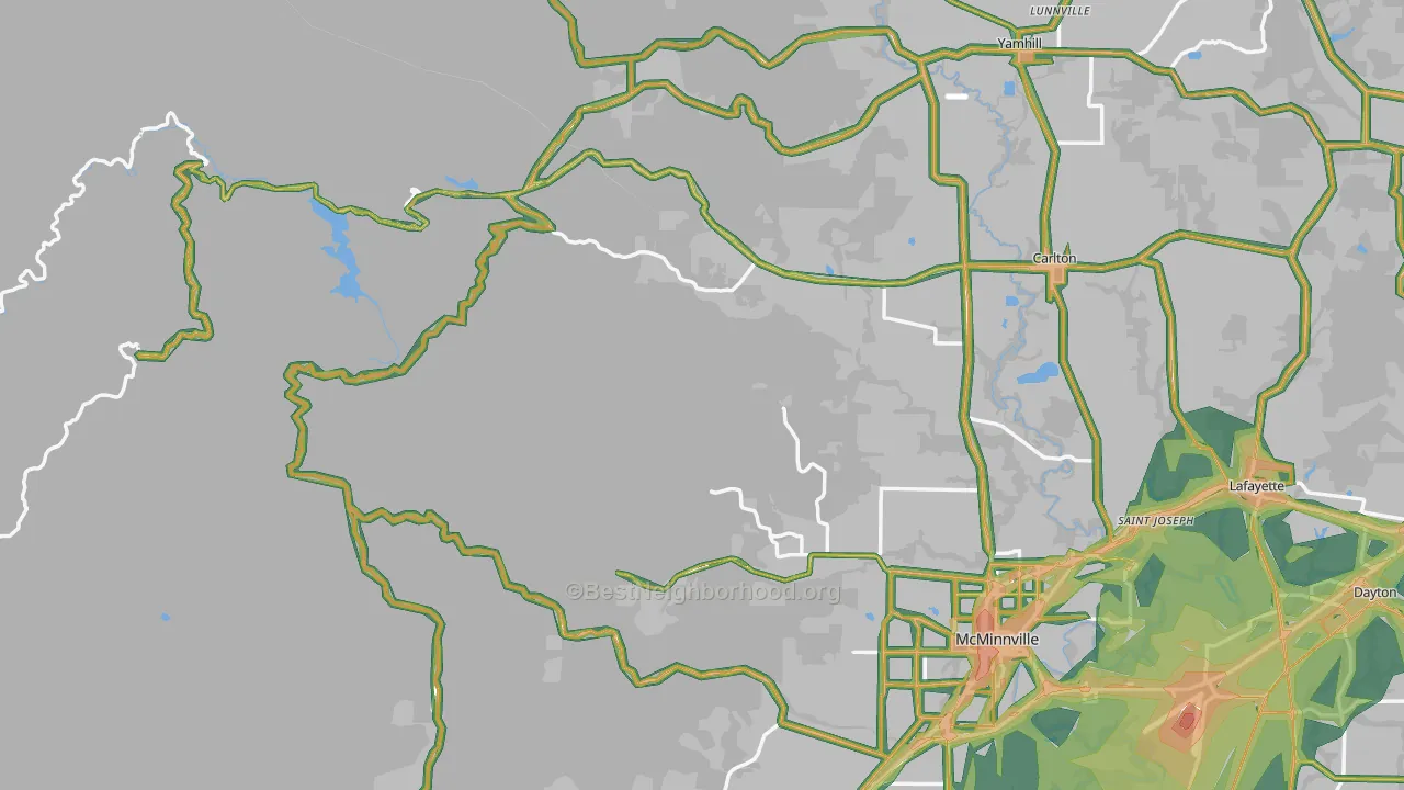 Midway, OR Map of Noise Levels in Midway
