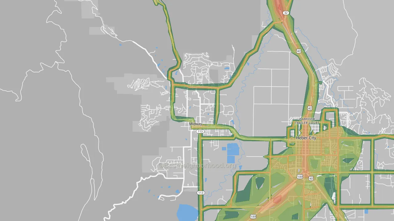Midway, UT Map of Noise Levels in Midway