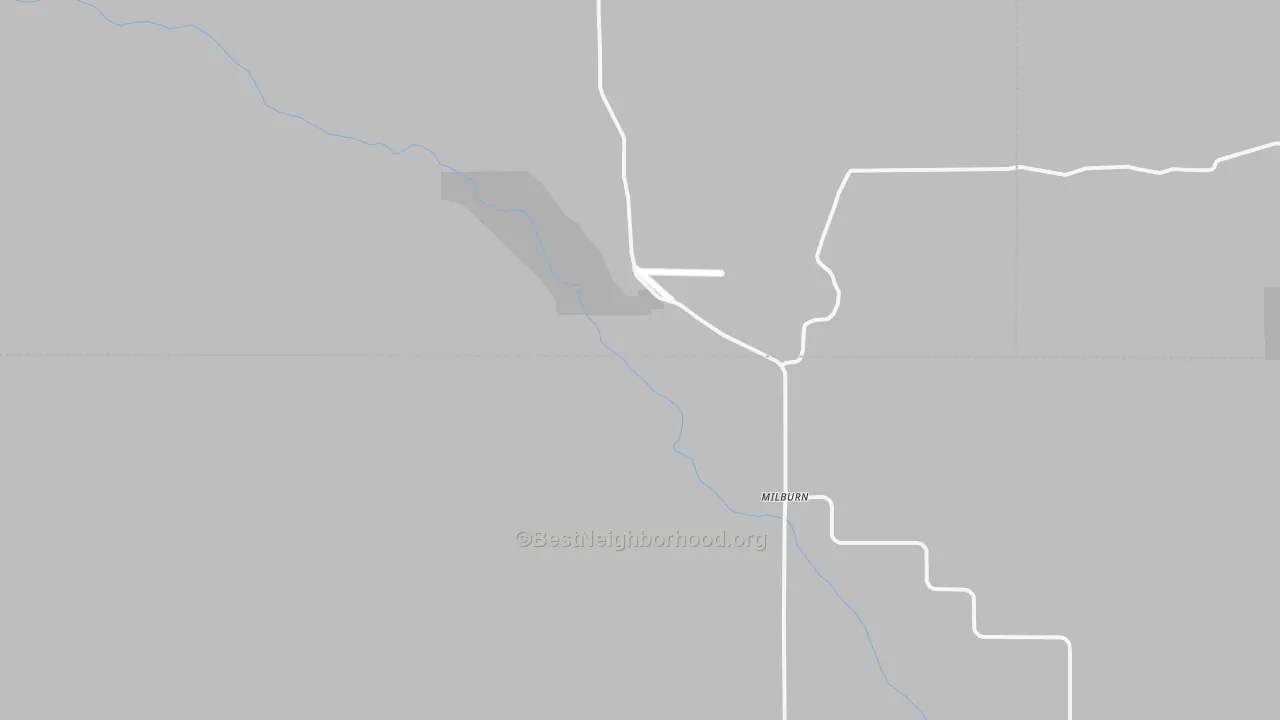 Milburn, NE Map of Noise Levels in Milburn