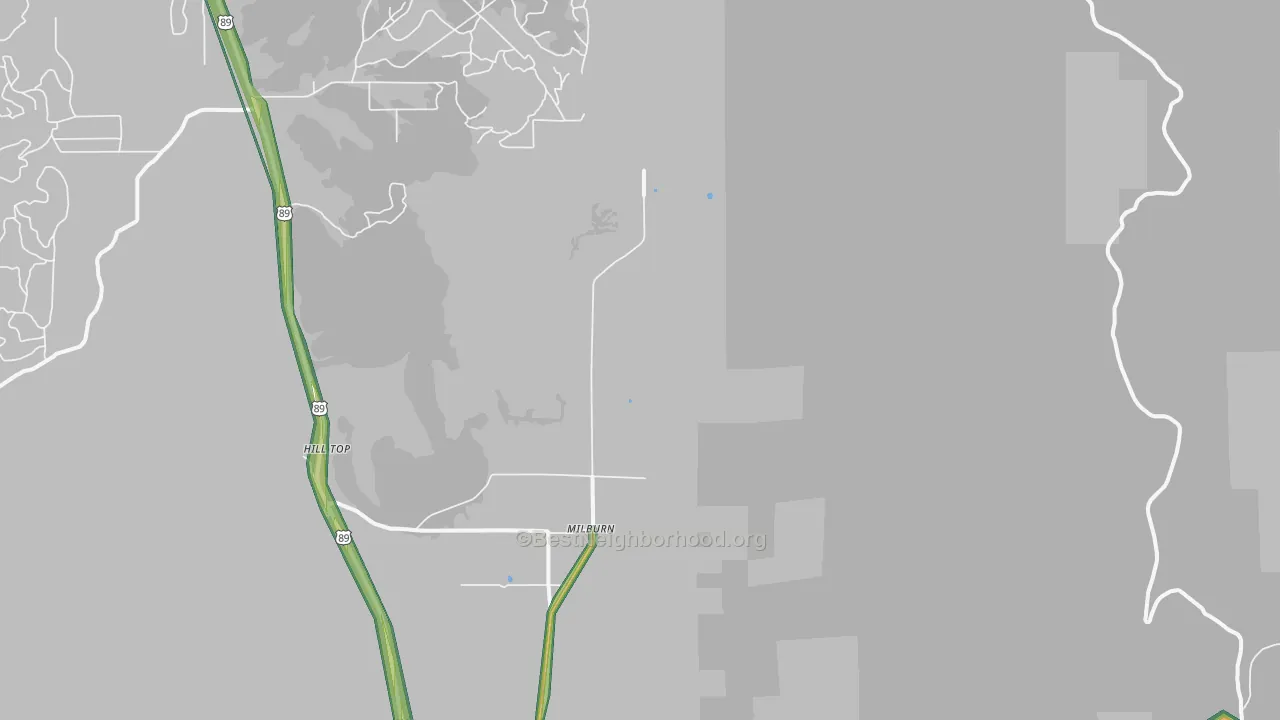 Milburn, UT Map of Noise Levels in Milburn