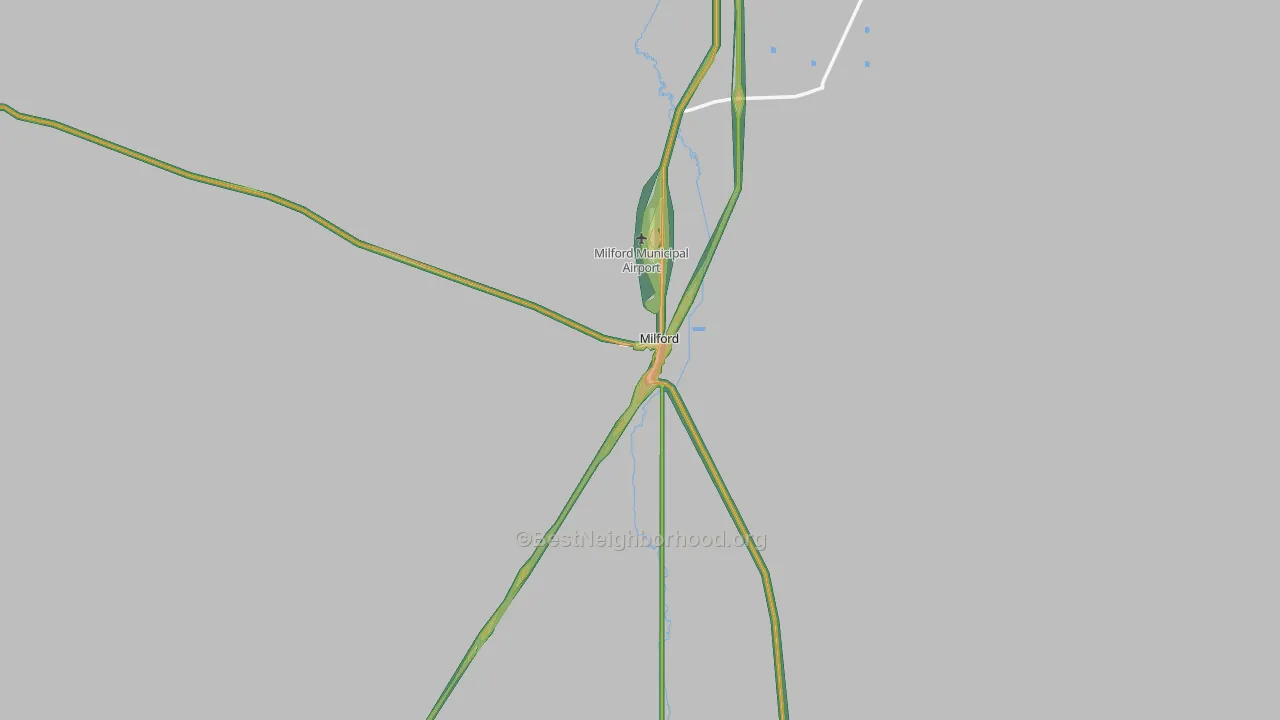 Milford, UT Map of Noise Levels in Milford