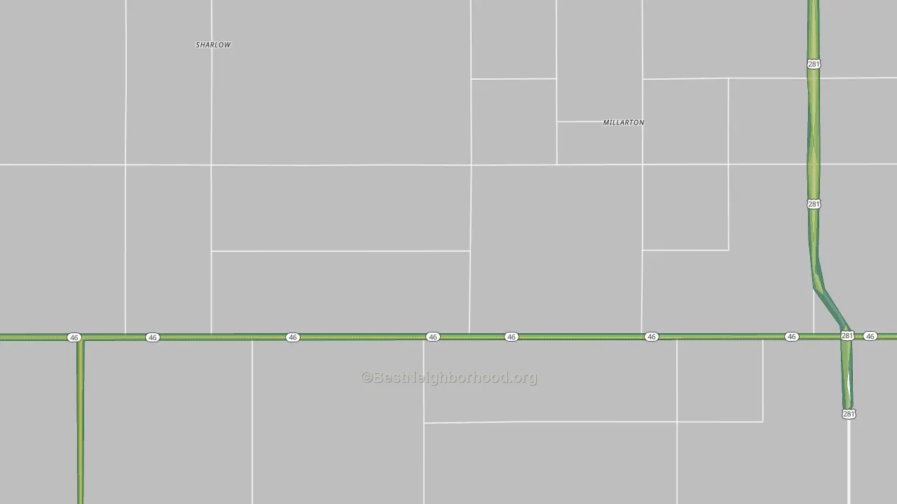 Millarton, ND Map of Noise Levels in Millarton