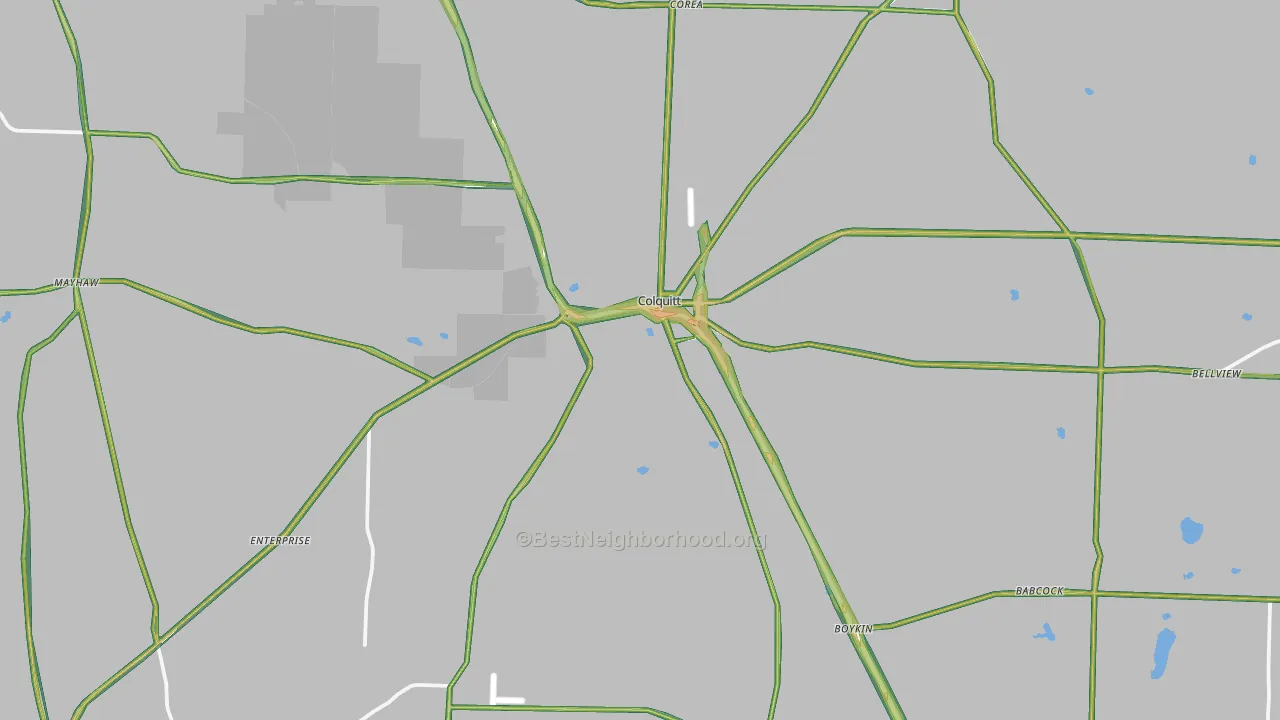 Miller County, GA Map of Noise Levels in Miller County