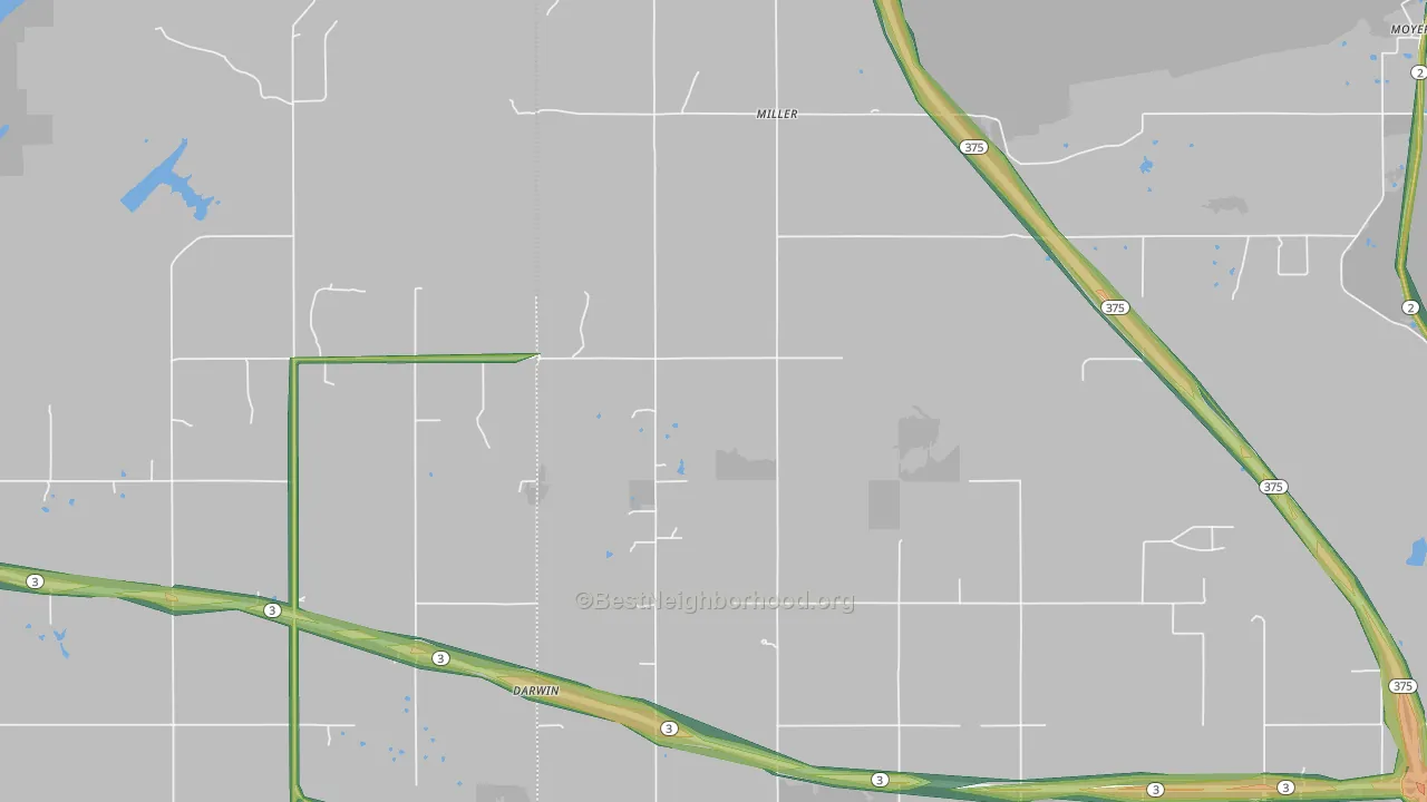 Miller, OK Map of Noise Levels in Miller