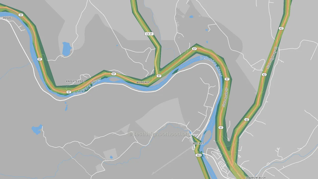 Millrift, PA Map of Noise Levels in Millrift