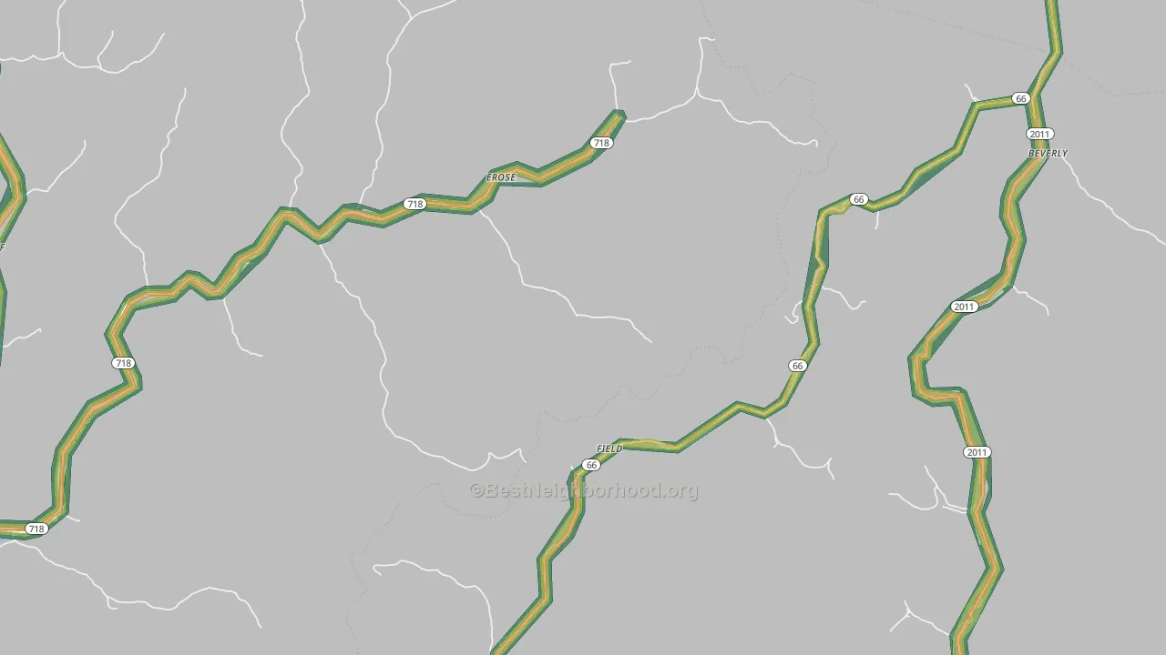 Mills, KY Map of Noise Levels in Mills