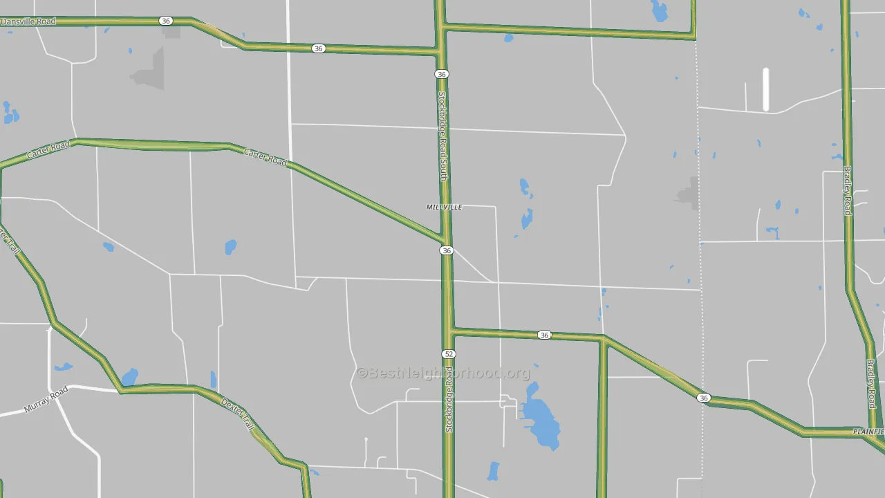 Millville, MI Map of Noise Levels in Millville