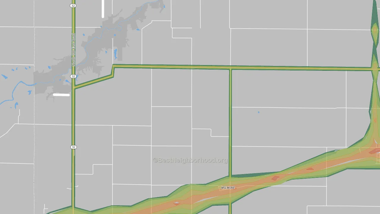 Milmine, IL Map of Noise Levels in Milmine
