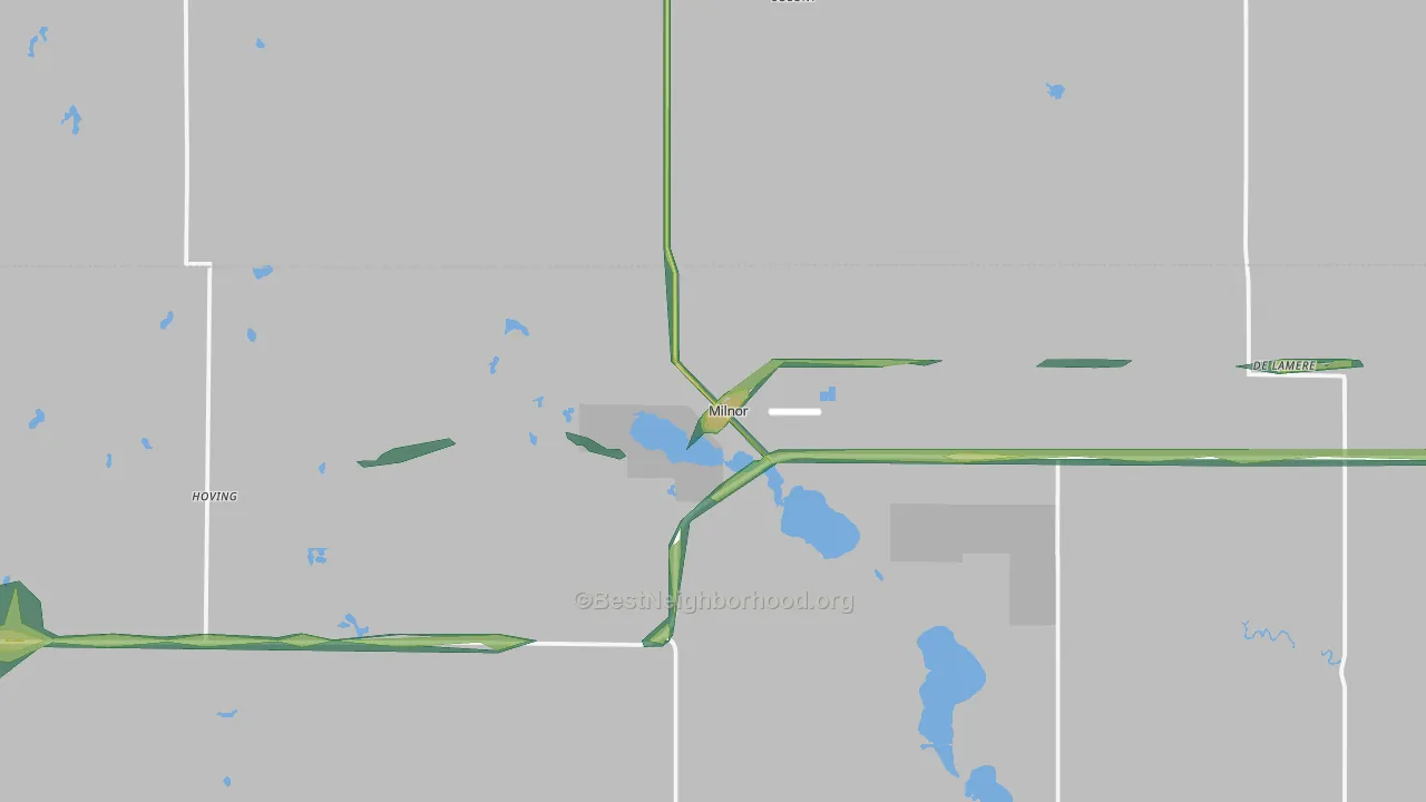 Milnor, ND Map of Noise Levels in Milnor