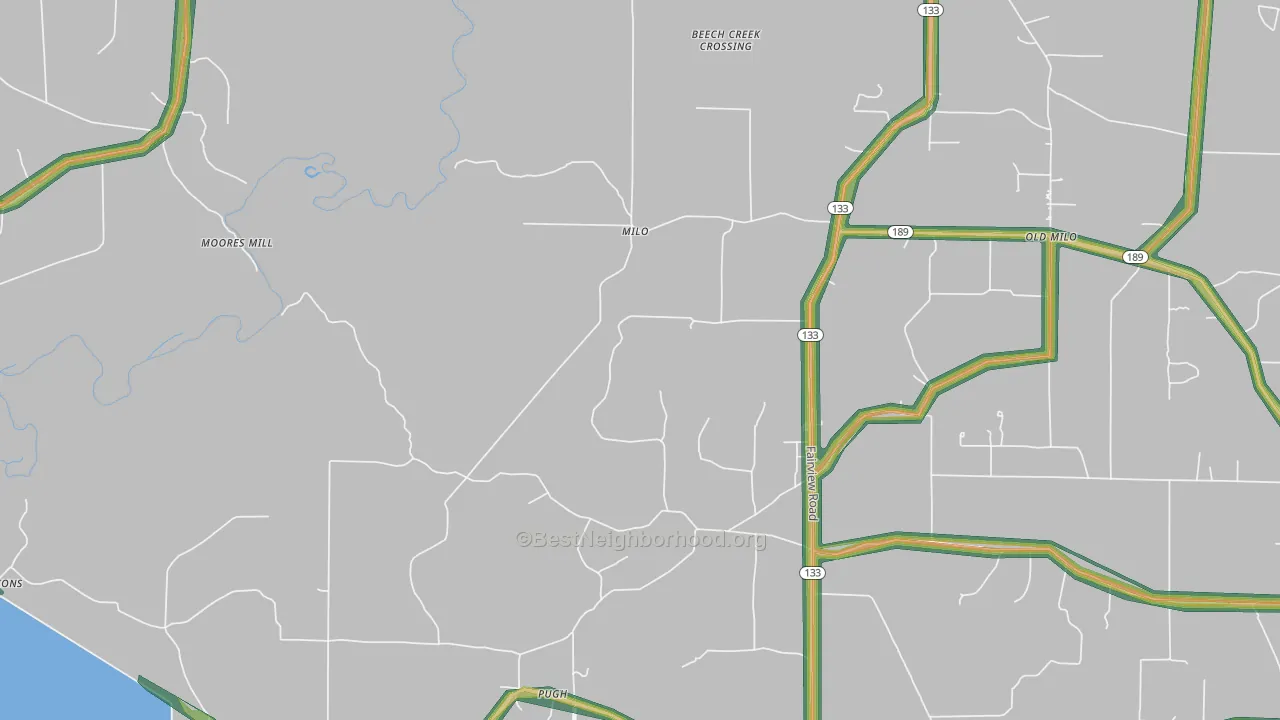 Milo, AR Map of Noise Levels in Milo