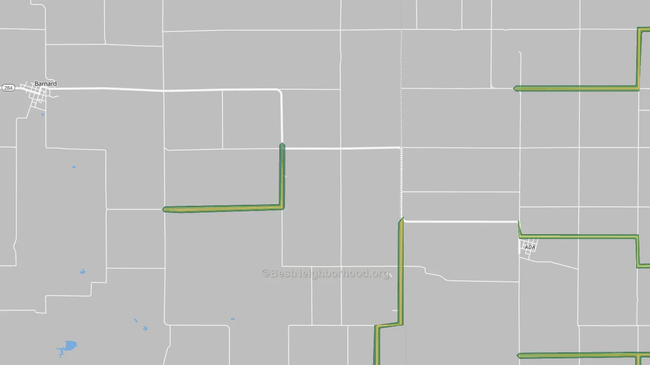 Milo, KS Map of Noise Levels in Milo