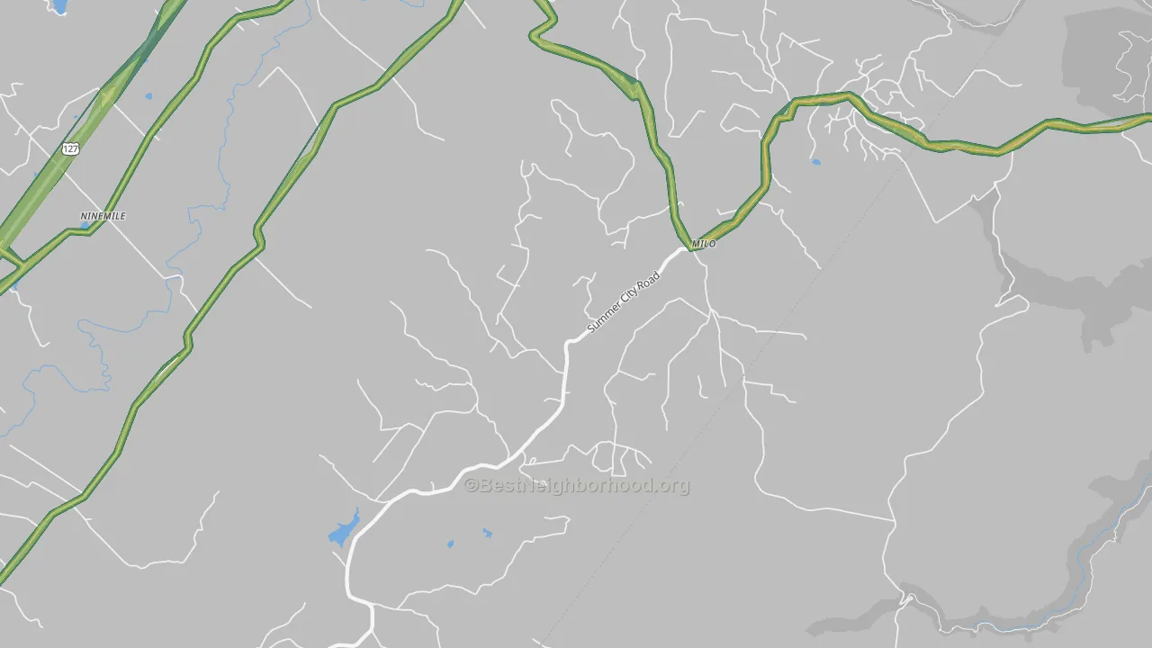 Milo, TN Map of Noise Levels in Milo