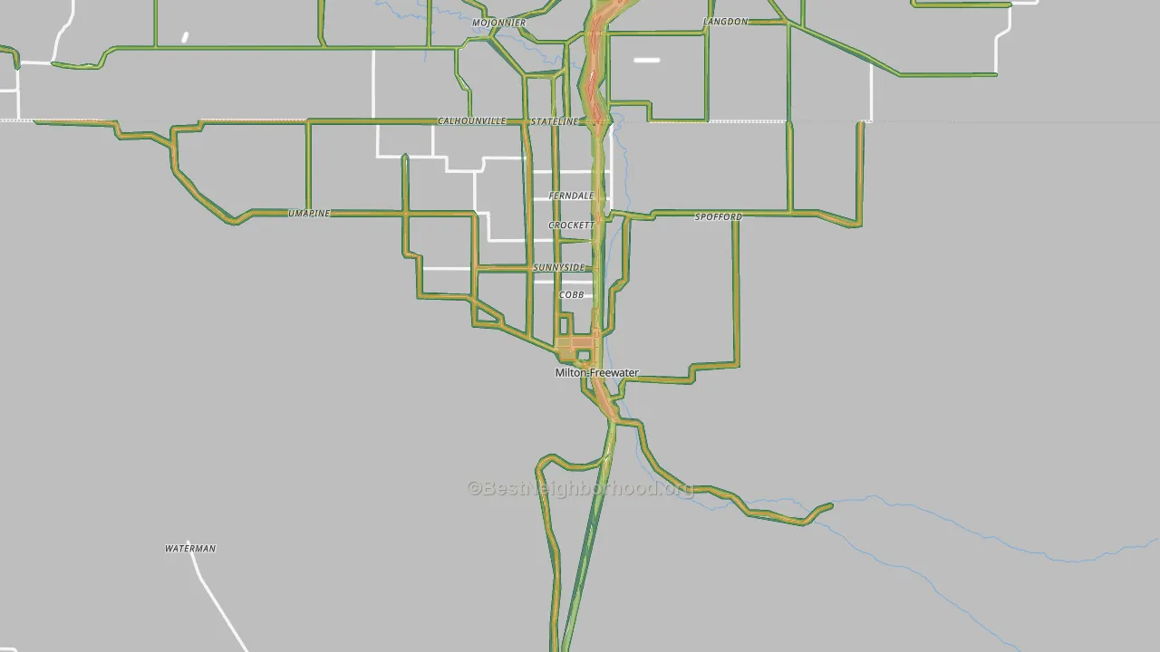 Milton-Freewater, OR Map of Noise Levels in Milton-Freewater