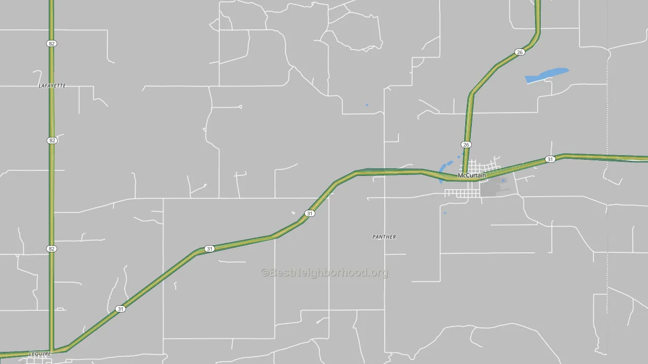 Milton, OK Map of Noise Levels in Milton