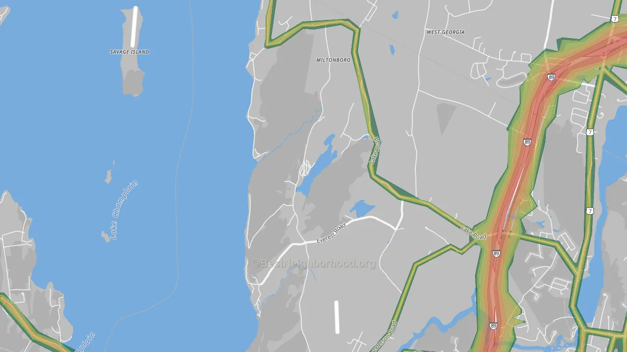Miltonboro, VT Map of Noise Levels in Miltonboro