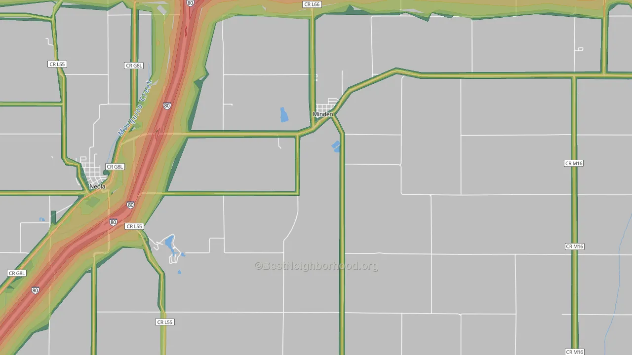 Minden, IA Map of Noise Levels in Minden