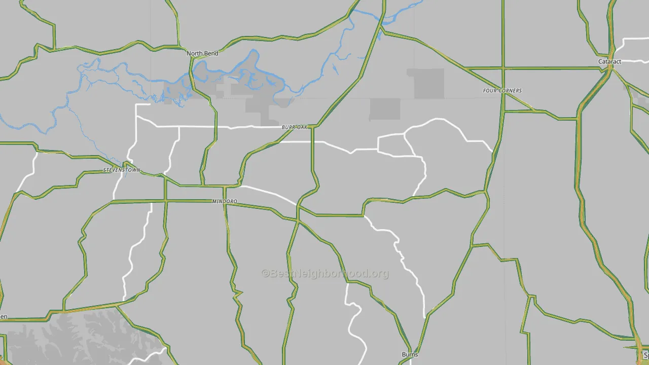 Mindoro, WI Map of Noise Levels in Mindoro