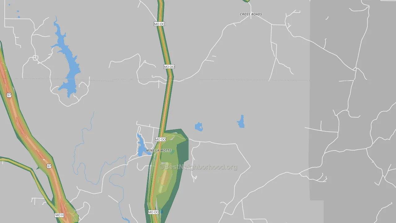 Mine La Motte, MO Map of Noise Levels in Mine La Motte