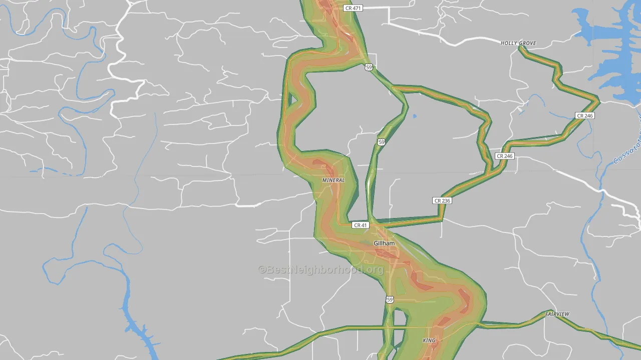 Mineral, AR Map of Noise Levels in Mineral