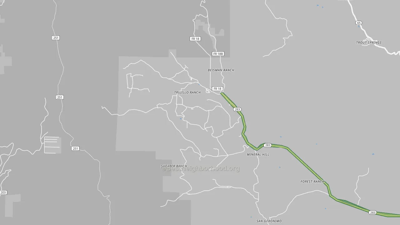 Mineral Hill, NM Map of Noise Levels in Mineral Hill