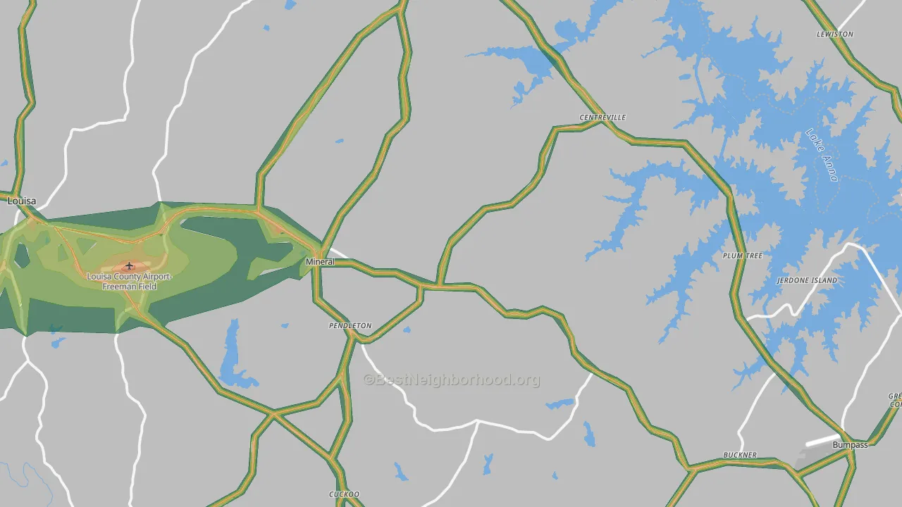 Mineral, VA Map of Noise Levels in Mineral