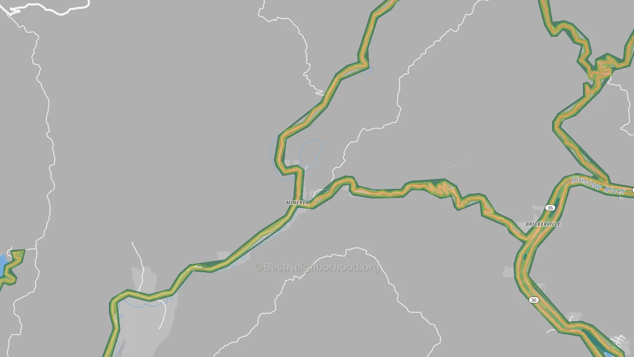 Minerva, OR Map of Noise Levels in Minerva