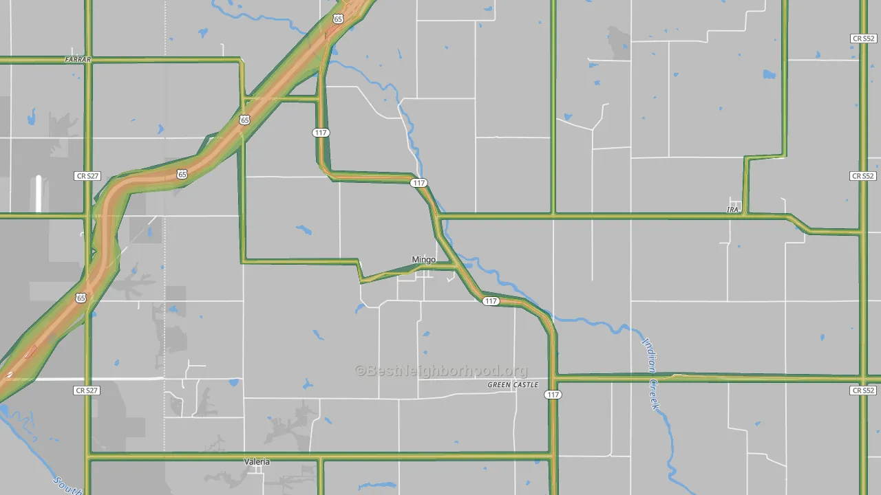 Mingo, IA Map of Noise Levels in Mingo