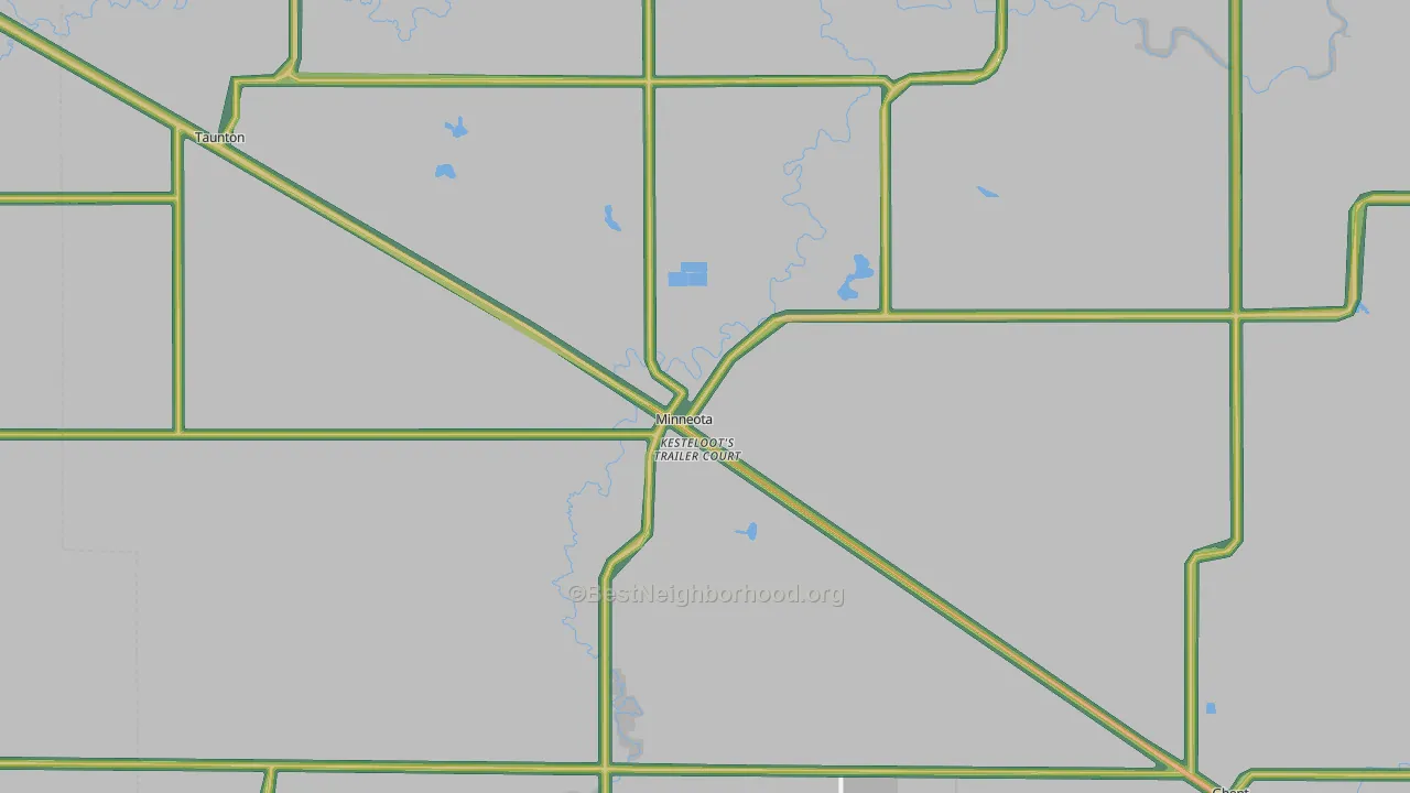 Minneota, MN Map of Noise Levels in Minneota