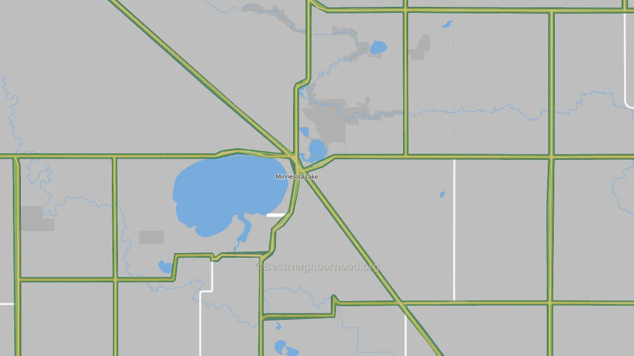 Minnesota Lake, MN Map of Noise Levels in Minnesota Lake